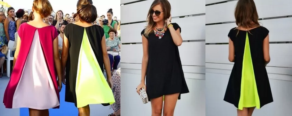 vestido com prega nas costas