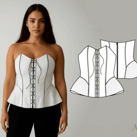 Molde de Corselet Com Peplum - Tamanho P - Modelagem por Antonia Ferreira