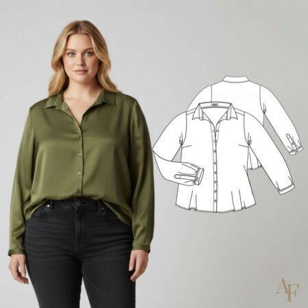 Molde de Camisa Social Feminina Plus Size - Grade Completa - Modelagem por Antonia Ferreira