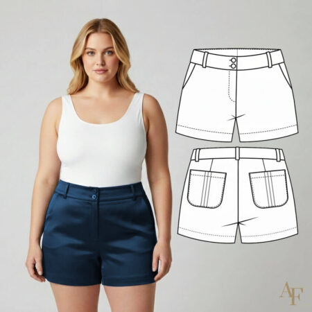 Molde digital de shorts plus size em alfaiataria Antonia Ferreira